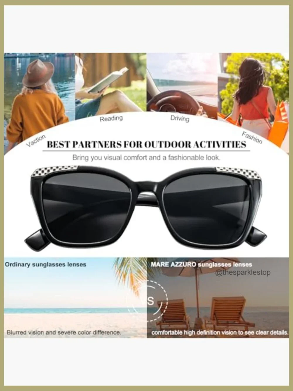 Vintage Oversized Sunglasses 3 Pack with UV400 Protection